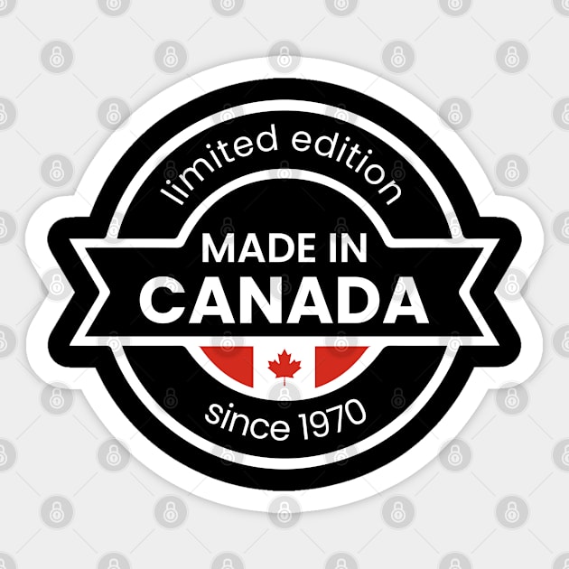 Made in Canada Since 1970 Sticker by thriftjd